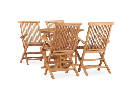 5dílný skládací zahradní jídelní set masivní teakové dřevo 3059978