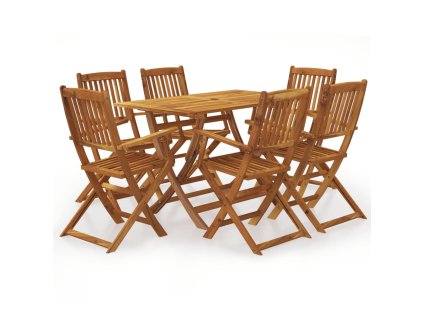 7dílný skládací zahradní jídelní set masivní akáciové dřevo 3060194