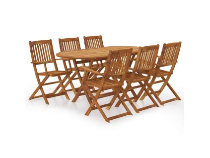 7dílný skládací zahradní jídelní set masivní akáciové dřevo 3060197