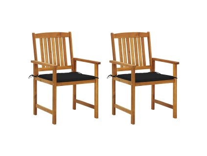 Zahradní židle s poduškami 2 ks masivní akáciové dřevo 3061181