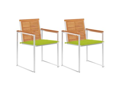 Zahradní židle s poduškami 2 ks masivní akáciové dřevo a ocel 3061499