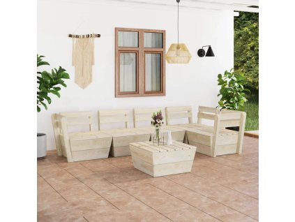 6dílná zahradní sedací souprava z palet impregnovaný smrk 3063723