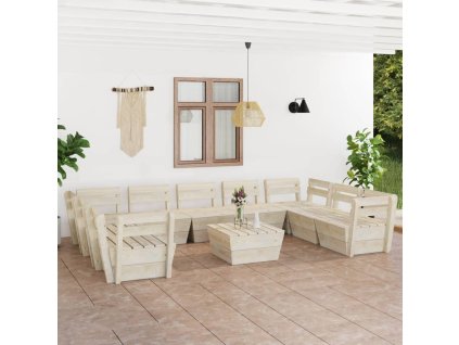 10dílná zahradní sedací souprava z palet impregnovaný smrk 3063728