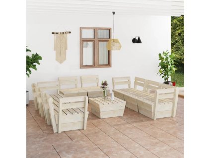 9dílná zahradní sedací souprava z palet impregnovaný smrk 3063730