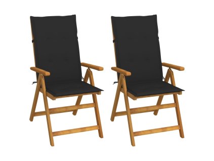 Zahradní polohovací židle s poduškami 2 ks masivní akácie 3064066