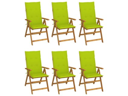 Skládací zahradní židle s poduškami 6 ks masivní akácie 3064130