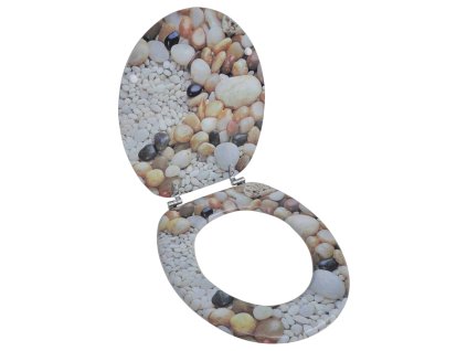 WC sedátko z MDF s víkem, potisk s motivem oblázků 141484