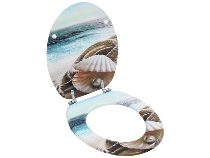 WC sedátko s víkem MDF motiv mušlí 143925