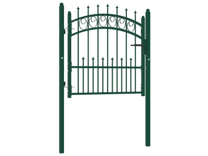 Plotová branka s hroty ocel 100 x 100 cm zelená 146383