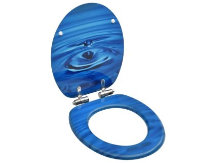 WC sedátko s funkcí pomalého sklápění MDF modré vodní kapka 146913