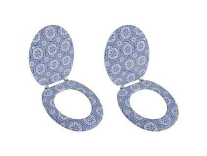 WC sedátka s víky 2 ks MDF porcelán 275917