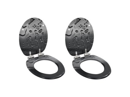 WC sedátko s funkcí pomalého sklápění 2 ks MDF motiv kapek 277001