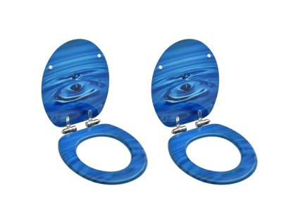 WC sedátka s funkcí pomalého sklápění 2 ks MDF modrá kapka vody 3056412