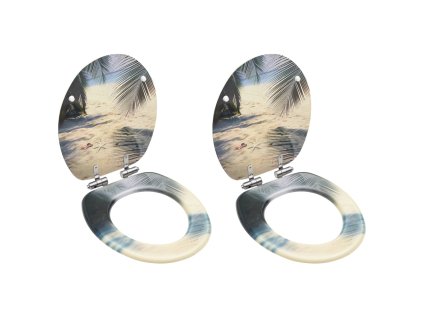 vivdaXL WC sedátka s funkcí pomalého sklápění 2 ks MDF plážový motiv 3056416