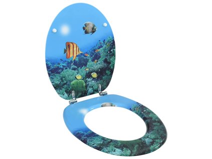 WC sedátko s víkem MDF podmořský motiv 146909