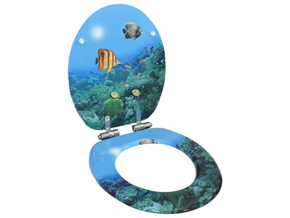 WC sedátko s funkcí pomalého sklápění MDF podmořský motiv 146916