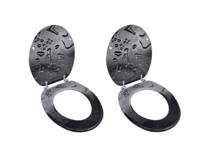 WC sedátka s víky 2 ks MDF kapky vody 275916