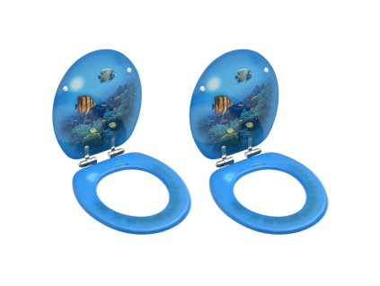 vivdaXL WC sedátka s funkcí pomalého sklápění 2 ks MDF podmořský motiv 3056414