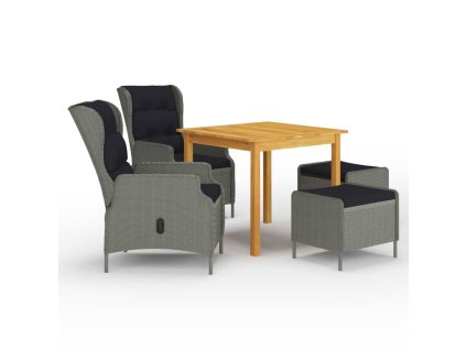 5dílný zahradní jídelní set světle šedý 3067751