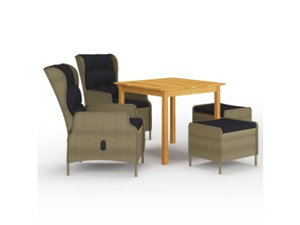 5dílný zahradní jídelní set hnědý 3067752