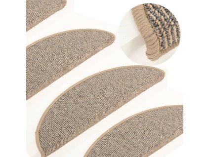 Schodové rohože 15 ks 56 x 17 x 3 cm hnědé půlkulaté 149847