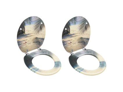 WC sedátka s víky 2 ks MDF plážový motiv 3056410