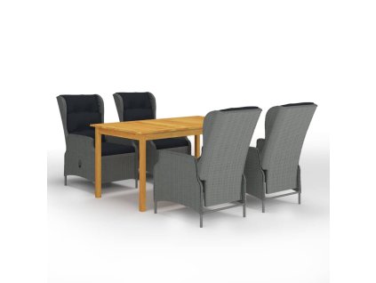 5dílný zahradní jídelní set světle šedý 3067839