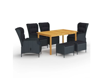 7dílný zahradní jídelní set tmavě šedý 3067844