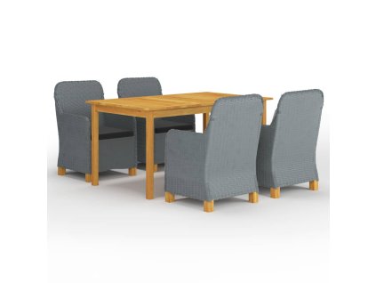 5dílný zahradní jídelní set světle šedý 3067849