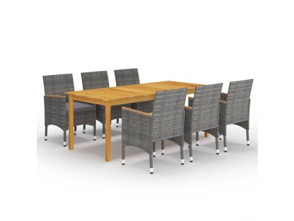 7dílný zahradní jídelní set šedý 3067864