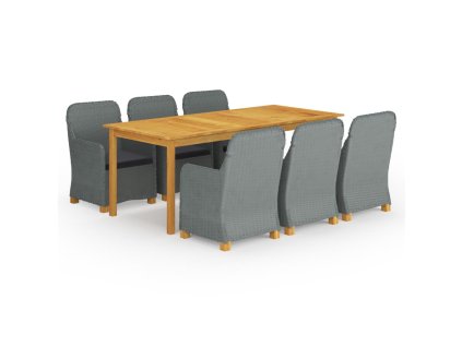 9dílný zahradní jídelní set světle šedý 3067940