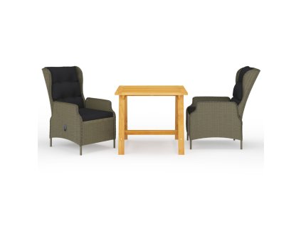 3dílný zahradní jídelní set hnědý 3068727