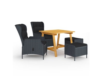 5dílný zahradní jídelní set tmavě šedý 3068728