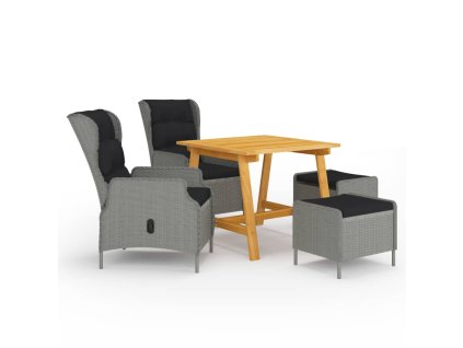 5dílný zahradní jídelní set světle šedý 3068729