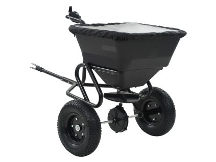 Tažné rozmetadlo soli PVC a ocel 125 x 74 x 79 cm 45 l 142967