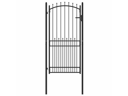 Brána s hroty Černá 100 x 200 cm Práškově lakovaná ocel 146402