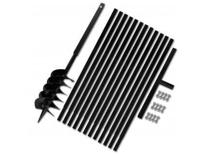 Zemní vrták s rukojetí 150 mm, s nástavci 13 m, ocel 270529