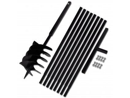 Zemní vrták s rukojetí 200 mm, s nástavci 9 m, ocel 270536