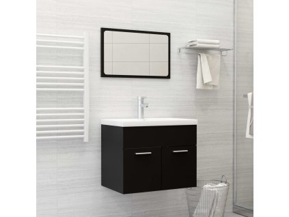 Set koupelnového nábytku černý dřevotříska 3071316