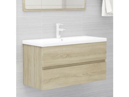 Skříňka se zápustným umyvadlem dub sonoma kompozitní dřevo 3071561