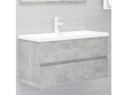 Skříňka se zápustným umyvadlem betonově šedá kompozitní dřevo 3071562