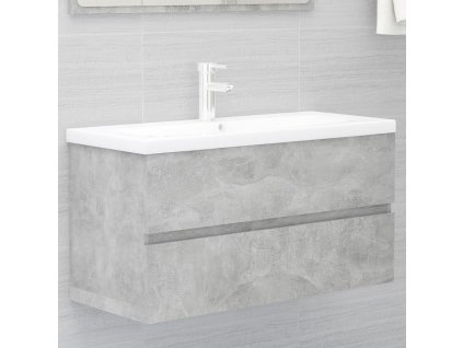 Skříňka se zápustným umyvadlem betonově šedá kompozitní dřevo 3071652