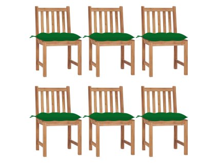 Zahradní židle 6 ks s poduškami masivní teak 3073135