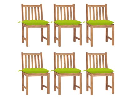 Zahradní židle 6 ks s poduškami masivní teak 3073141