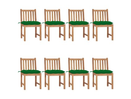Zahradní židle 8 ks s poduškami masivní teak 3073162