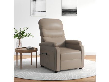 Elektrické polohovací křeslo cappuccino umělá kůže 3073676
