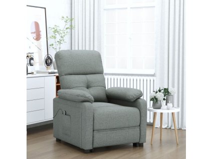 Elektrické polohovací křeslo tmavě šedé textil 3073803
