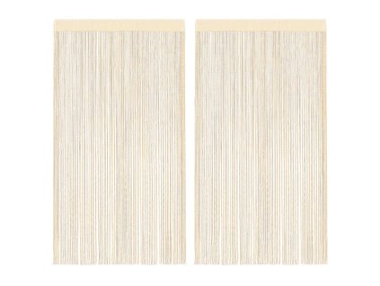 Provázkové záclony 2 ks 140 x 250 cm krémové 132403