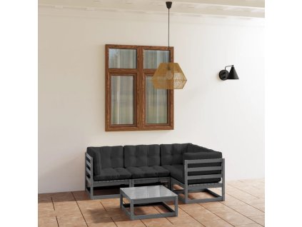 5dílná zahradní sedací souprava s poduškami masivní borovice 3076601