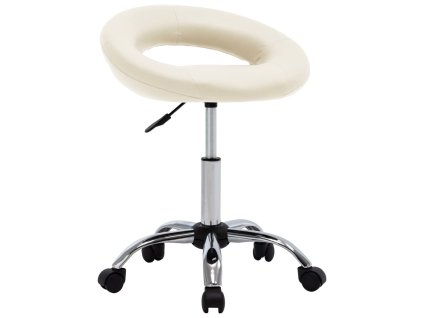 Otočná jídelní židle krémová umělá kůže 3085833